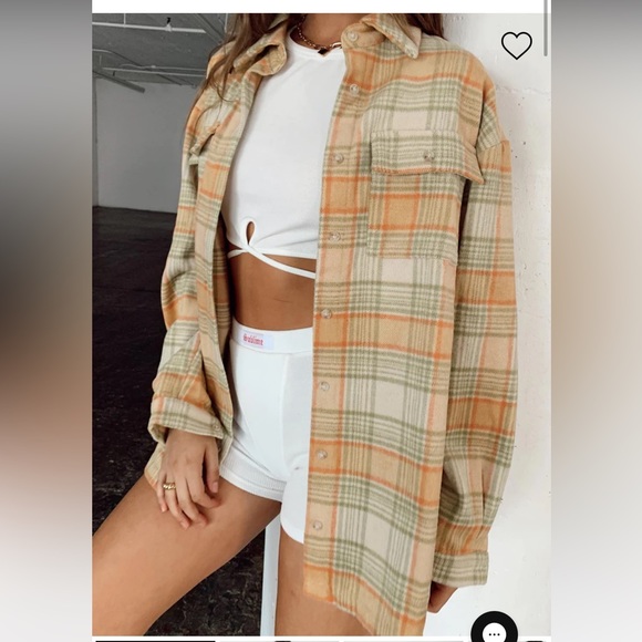 Princess Polly Jackets & Blazers - NWT Princess Polly Mila Shirt Orange Multi